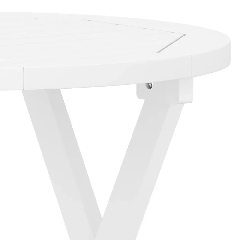 Outlet FinePRICE Puutarhapöytä taitettava valkoinen Ø 46 cm täysi akasiapuu (12117)