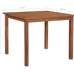 New FinePRICE Puutarhapöytä 85x85x74 cm akaasiapuu