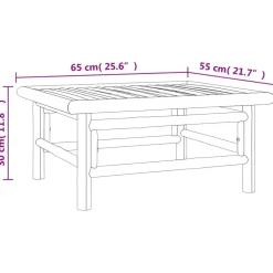 Clearance FinePRICE Puutarhapöytä 65x55x30 cm bambu