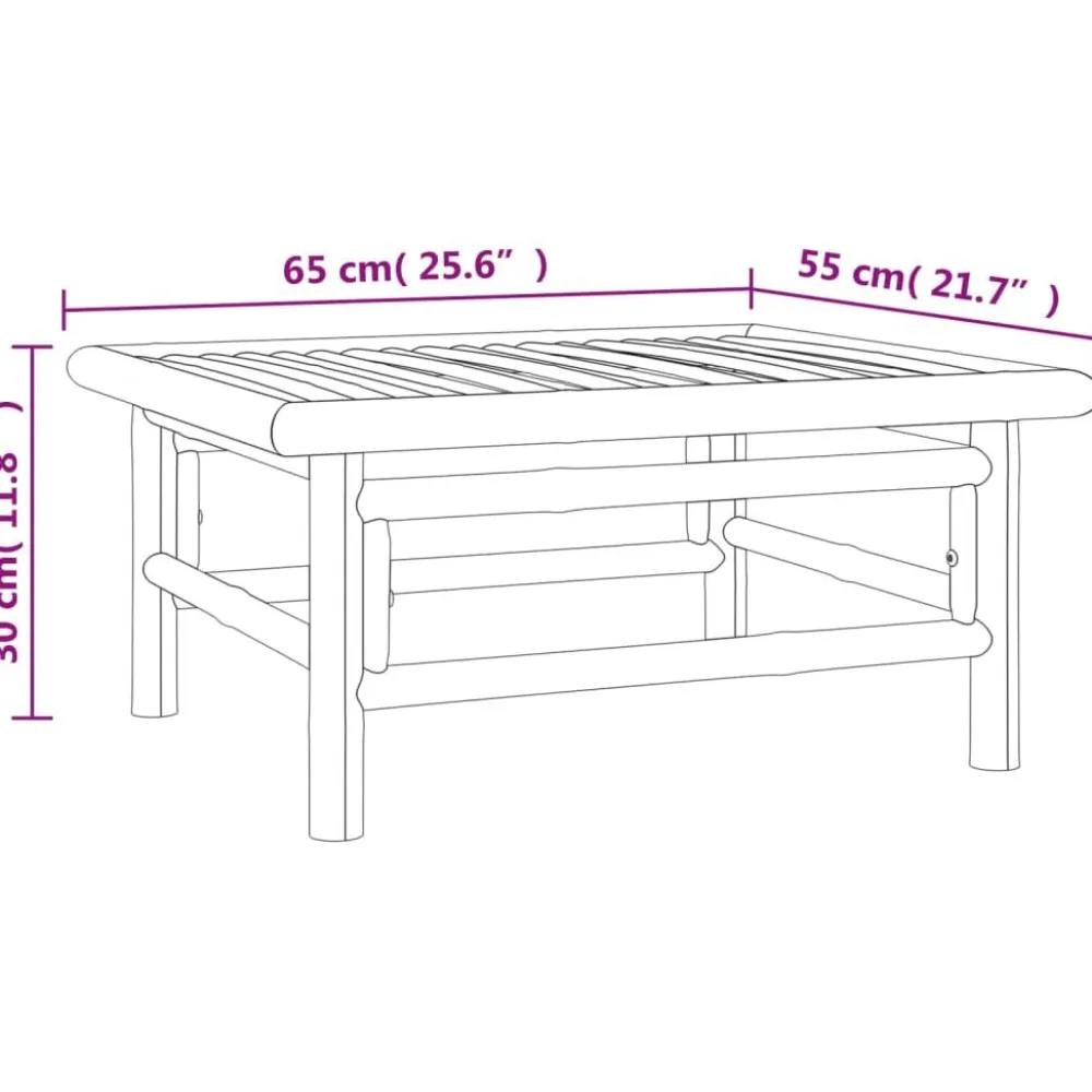 Clearance FinePRICE Puutarhapöytä 65x55x30 cm bambu