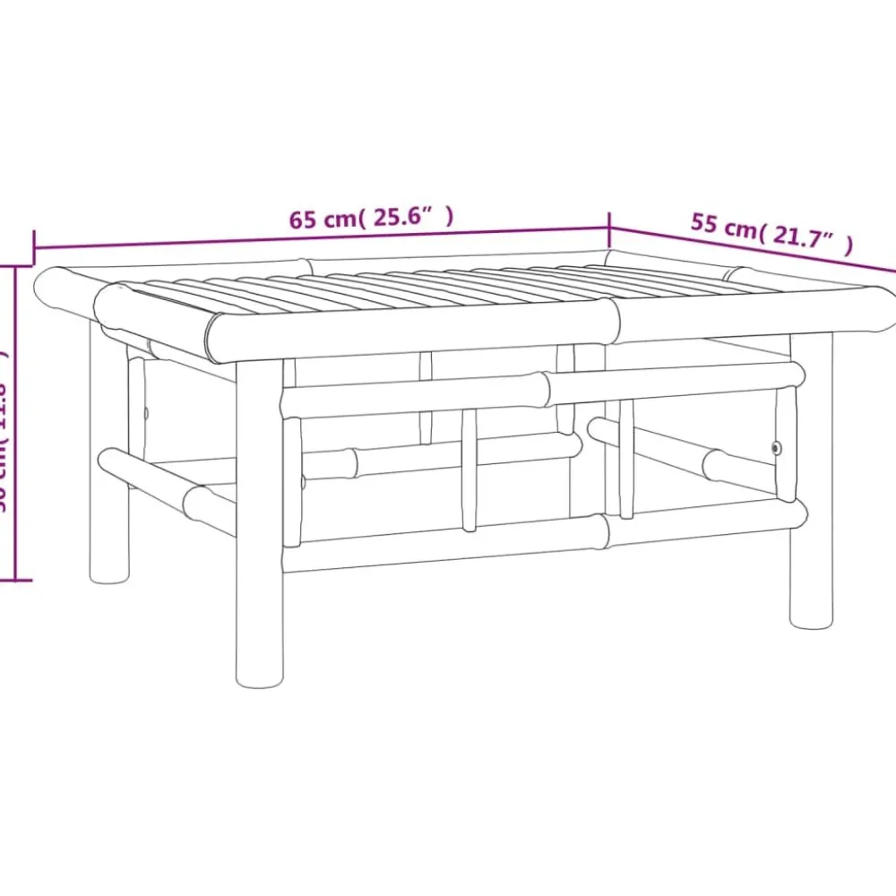Discount FinePRICE Puutarhapöytä 65x55x30 cm bambua