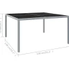 Clearance FinePRICE Puutarhapöytä 130x130x72 cm harmaa teräs ja lasi