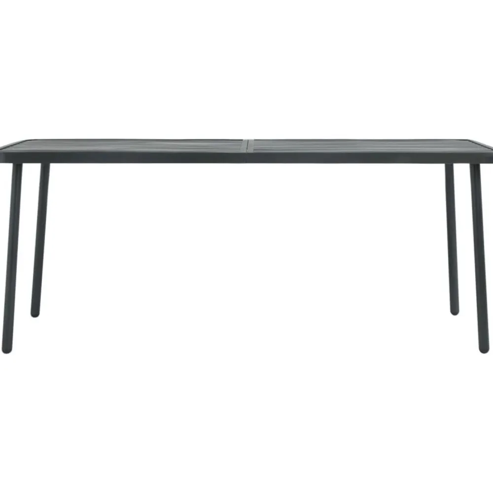 FinePRICE Puutarhapöytä 180x83x72 cm teräs tummanharmaa