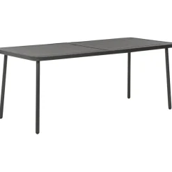 FinePRICE Puutarhapöytä 180x83x72 cm teräs tummanharmaa