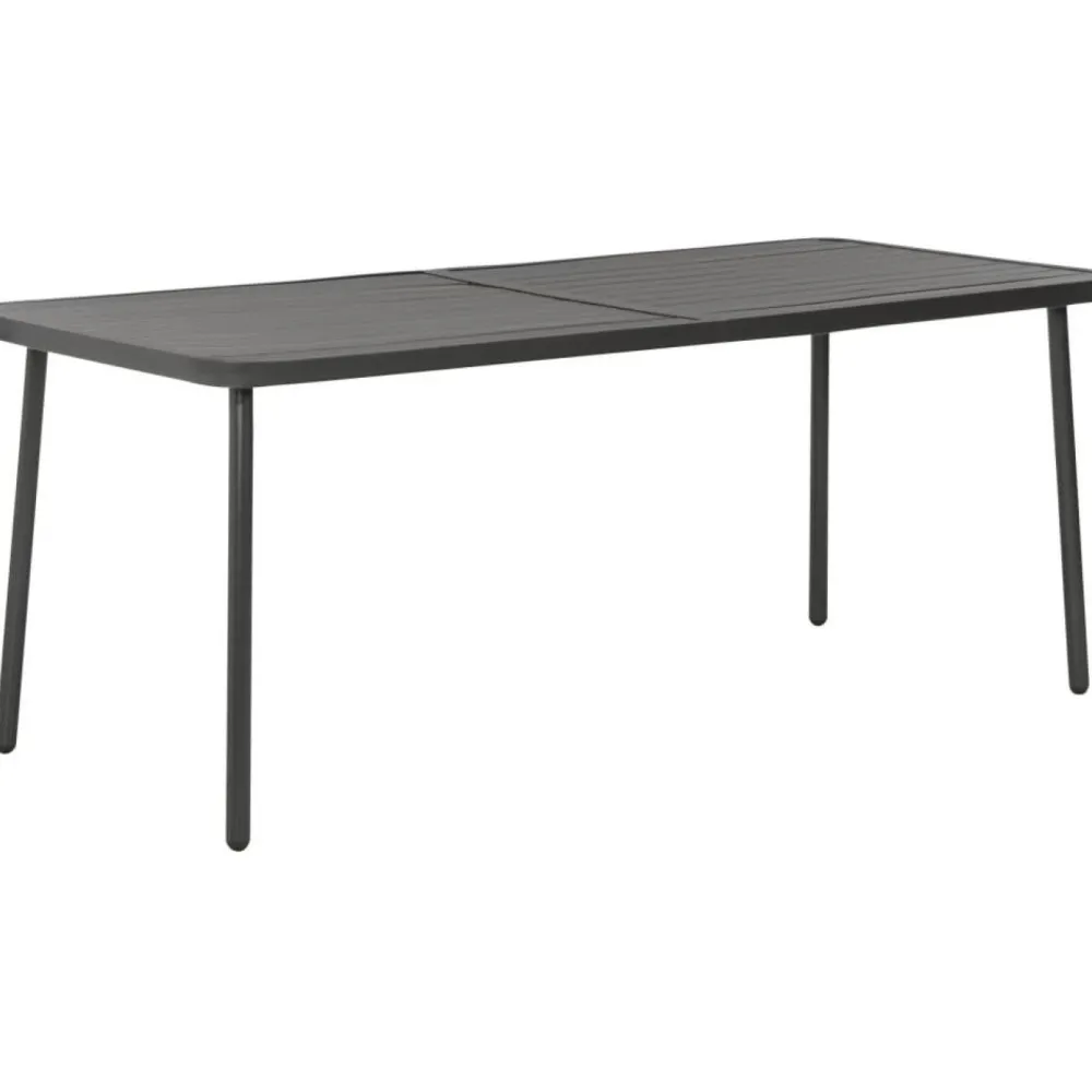 FinePRICE Puutarhapöytä 180x83x72 cm teräs tummanharmaa
