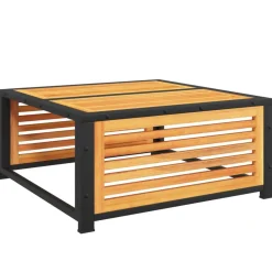 FinePRICE Puutarhapöytä 68x68x30 cm täysi akaasiapuu (67644)