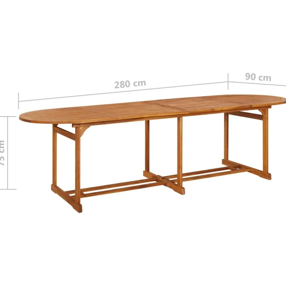 Outlet FinePRICE Puutarharuokapöytä 280x90x75 cm täysi akaasiapuu (15950)