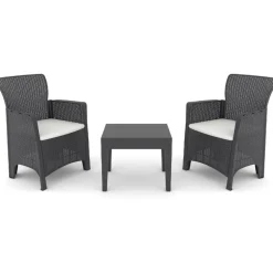 Best Linento Garden Puutarhasetti Troya Balcony 1, 2 tuolia + pöytä, antrasiitti