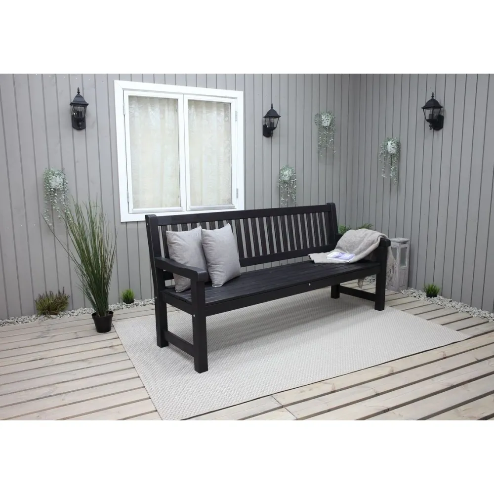 Outlet Baltic Garden Puutarhasohva Brooklyn 190cm mustaa