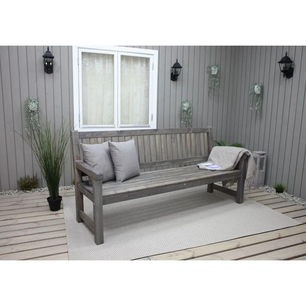 Outlet Baltic Garden Puutarhasohva Brooklyn 190cm mustaa