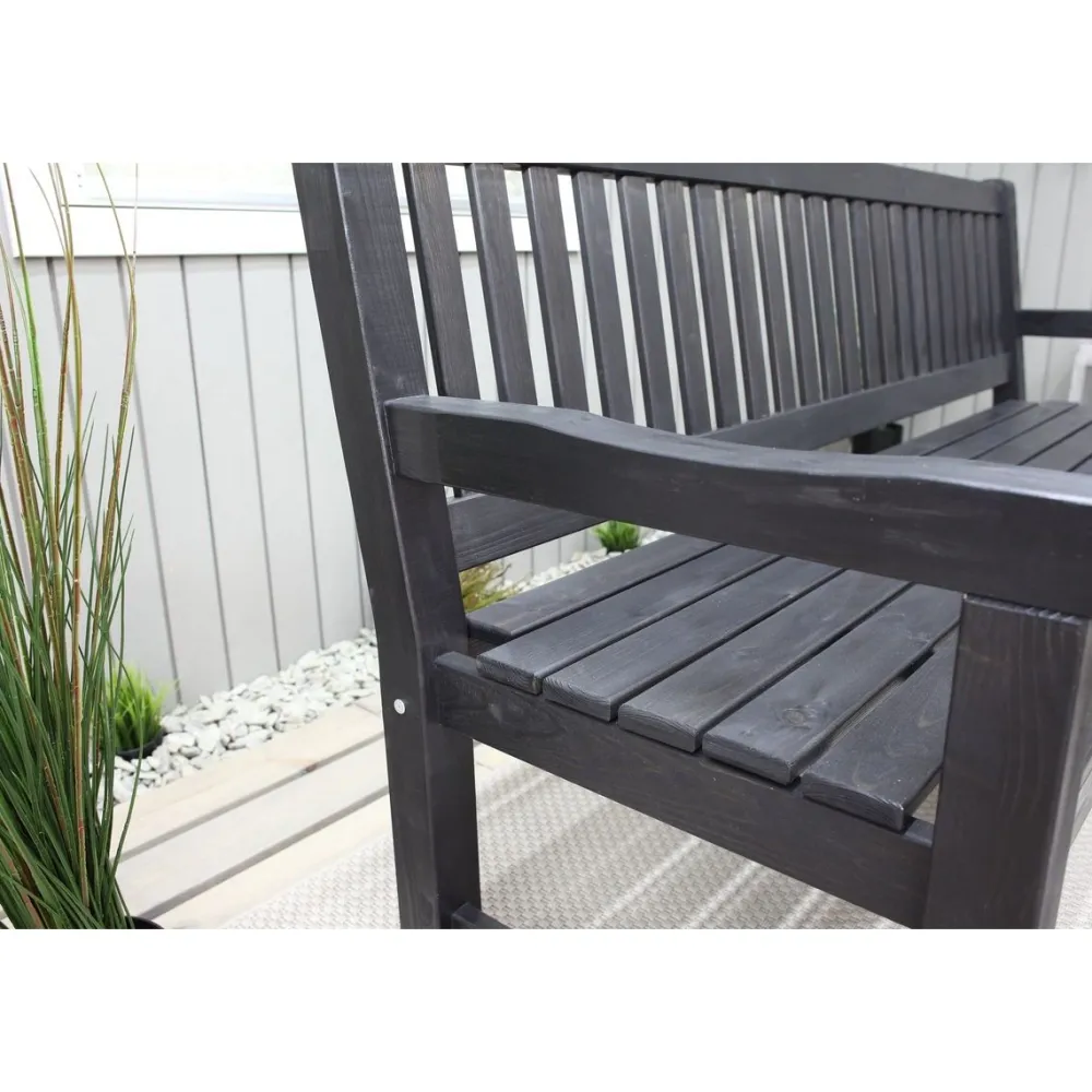 Outlet Baltic Garden Puutarhasohva Brooklyn 190cm mustaa