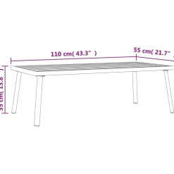 Sale FinePRICE Puutarhasohvapöytä antrasiitti 110x55x35 cm teräs