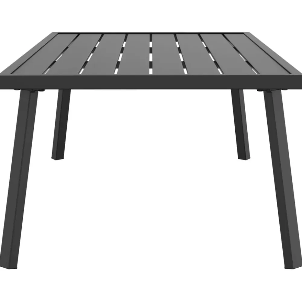 Sale FinePRICE Puutarhasohvapöytä antrasiitti 110x55x35 cm teräs