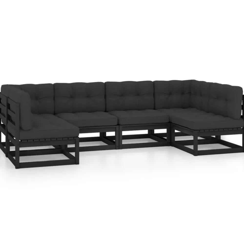 Clearance FinePRICE Puutarhasohvasarja, mänty, harmaa, 6 osaa