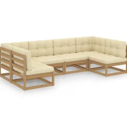 Clearance FinePRICE Puutarhasohvasarja, mänty, harmaa, 6 osaa