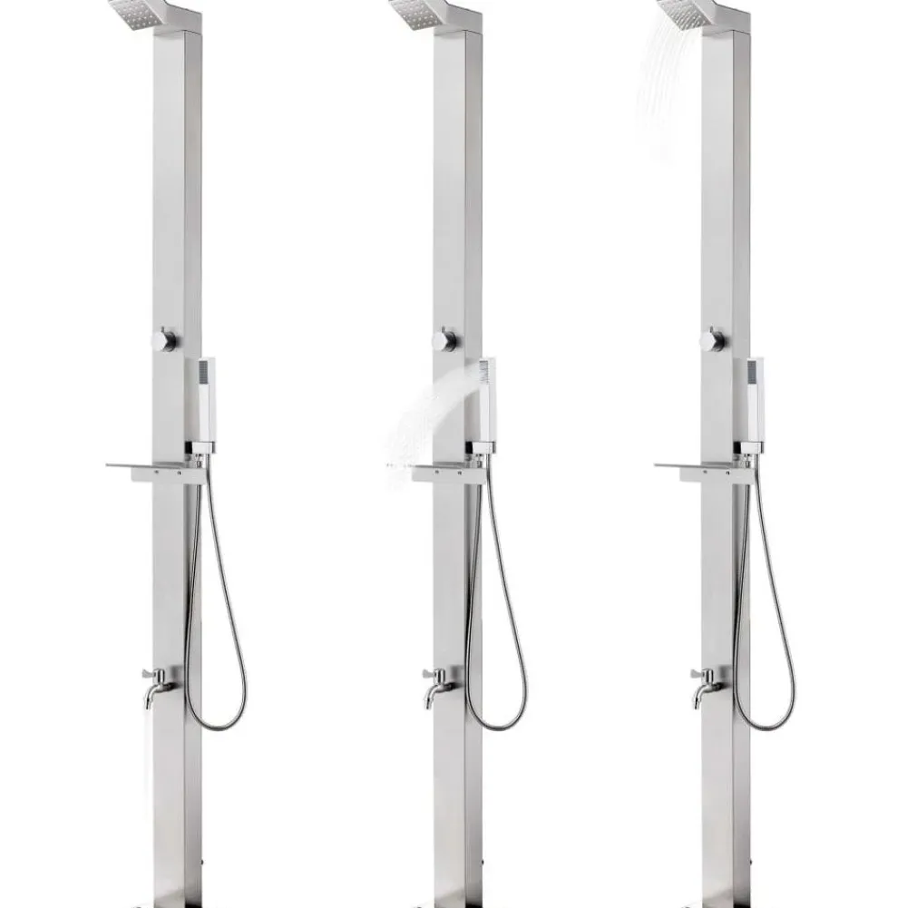 New FinePRICE Puutarhasuihku 220cm ruostumaton teräs