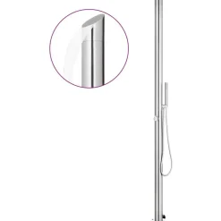 Outlet FinePRICE Puutarhasuihku 220 cm ruostumaton teräs