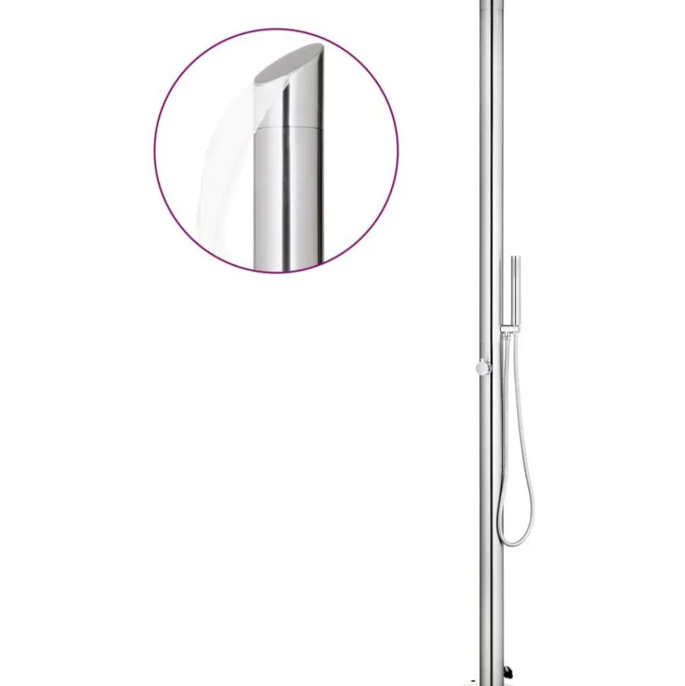 Outlet FinePRICE Puutarhasuihku 220 cm ruostumaton teräs