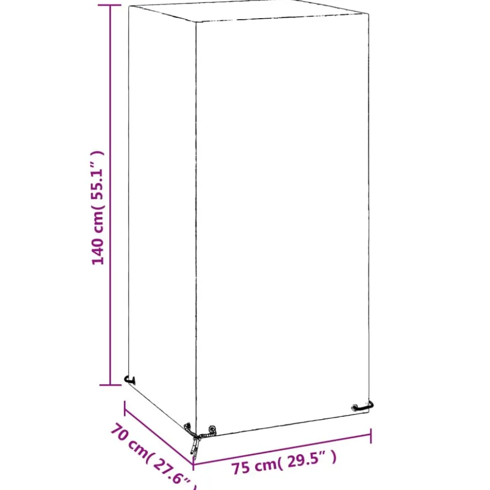 FinePRICE Puutarhatuolisuojat 8 purjerengasta 75x70x140 cm polyeteeni