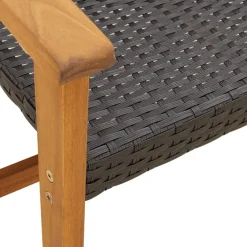 Sale FinePRICE Puutarhatuolit 2 kpl musta polyrottinki ja akasiapuu (67595)