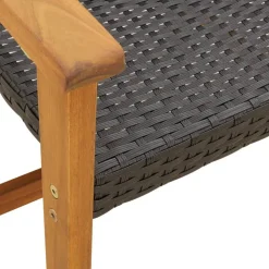 Sale FinePRICE Puutarhatuolit 2 kpl musta polyrottinki ja akasiapuu (67595)