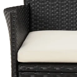 Outlet FinePRICE Puutarhatuolit tyynyillä 4 kpl musta polyrottinki