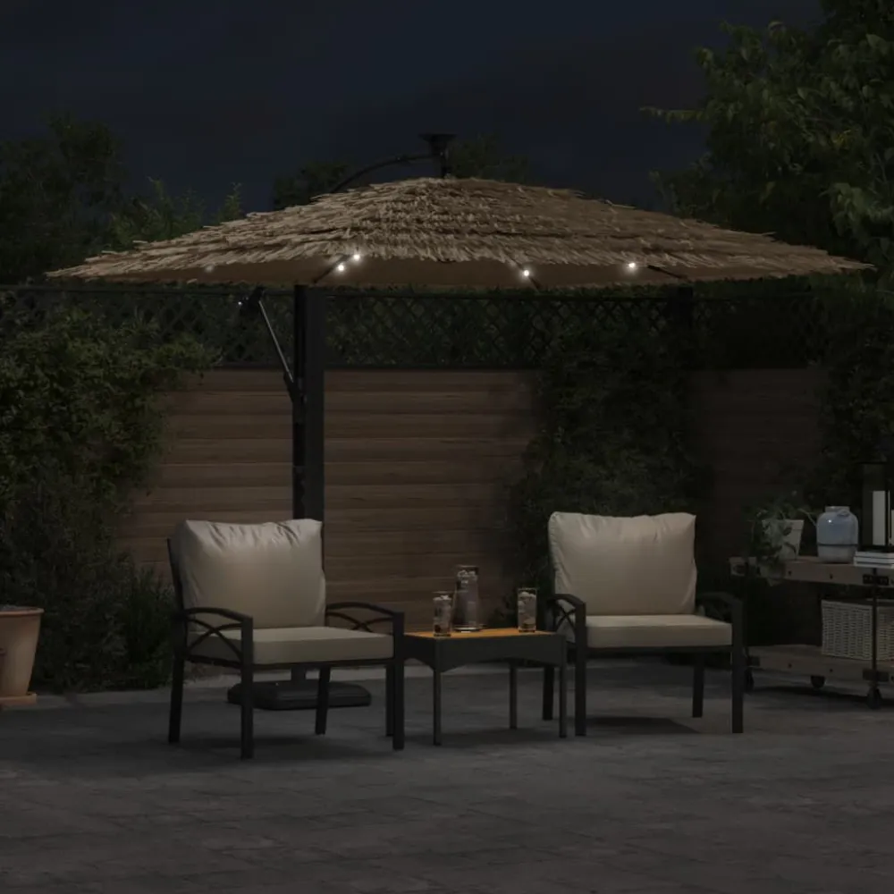 Sale FinePRICE Puutarhavarjo LED-valot ja terästanko ruskea 246x246x230 cm (05086)