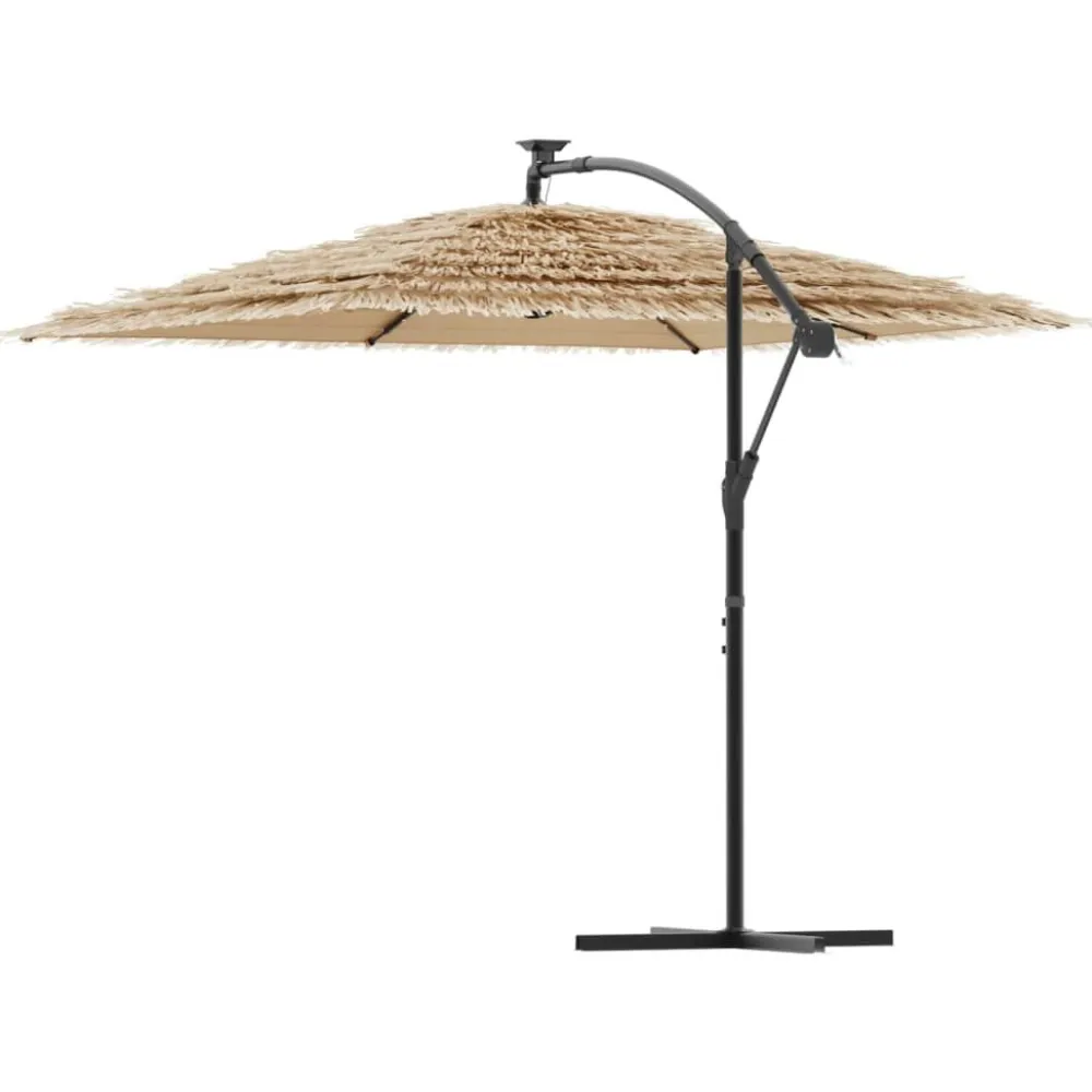 Sale FinePRICE Puutarhavarjo LED-valot ja terästanko ruskea 246x246x230 cm (05086)
