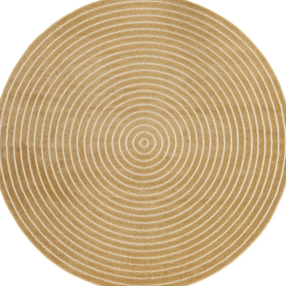 Clearance Benina Pyöreä matto Hawaii Circle, sisä- ja ulkokäyttöön, Ø200cm, pellava
