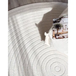 Clearance Benina Pyöreä matto Hawaii Circle, sisä- ja ulkokäyttöön, Ø200cm, pellava