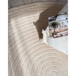 Clearance Benina Pyöreä matto Hawaii Circle, sisä- ja ulkokäyttöön, Ø200cm, pellava
