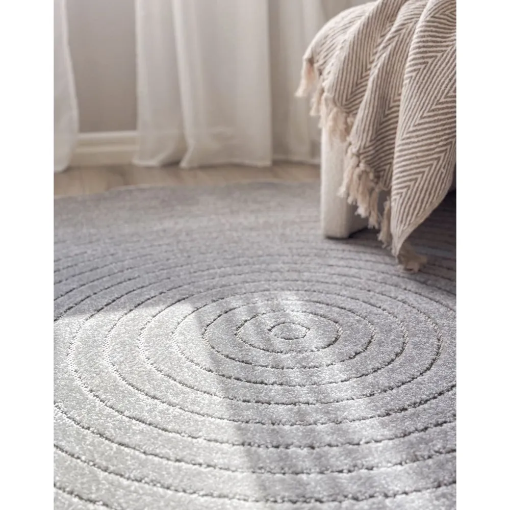 Clearance Benina Pyöreä matto Hawaii Circle, sisä- ja ulkokäyttöön, Ø200cm, pellava