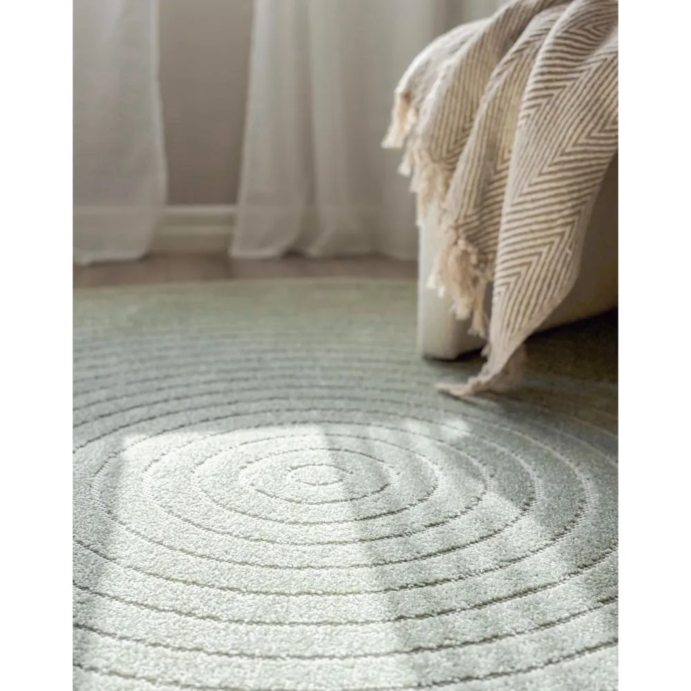 Clearance Benina Pyöreä matto Hawaii Circle, sisä- ja ulkokäyttöön, Ø200cm, pellava