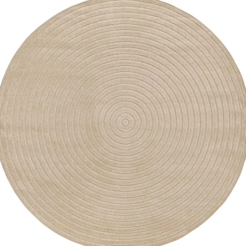 Clearance Benina Pyöreä matto Hawaii Circle, sisä- ja ulkokäyttöön, Ø200cm, pellava