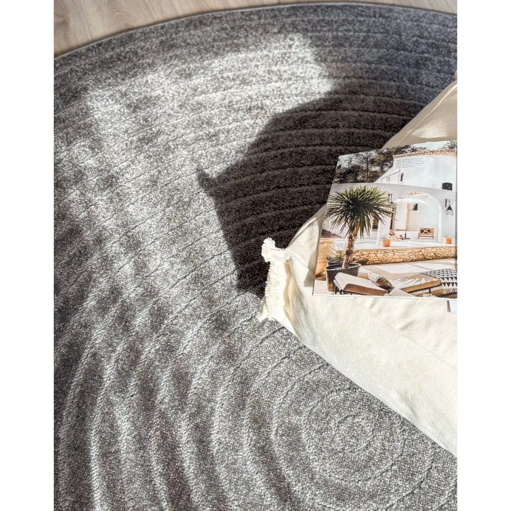 Clearance Benina Pyöreä matto Hawaii Circle, sisä- ja ulkokäyttöön, Ø200cm, pellava