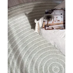 Clearance Benina Pyöreä matto Hawaii Circle, sisä- ja ulkokäyttöön, Ø200cm, pellava