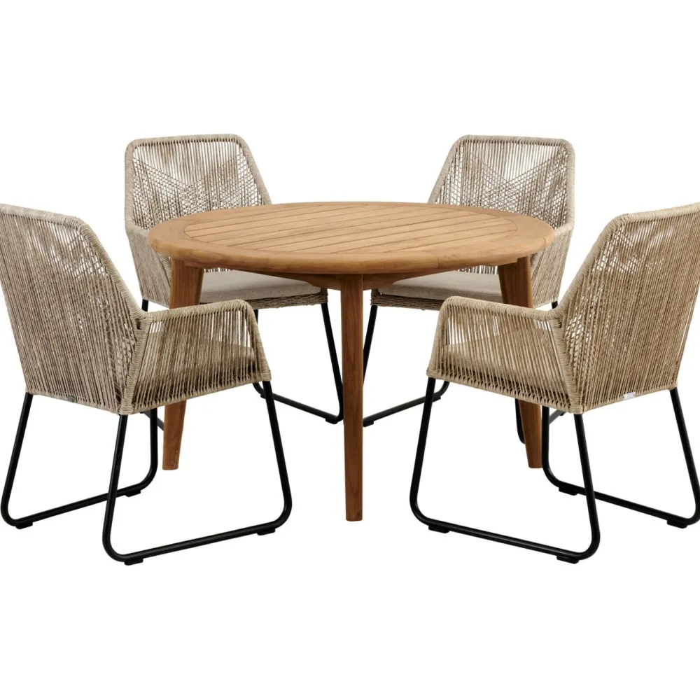 Discount Brafab Pyöreä ruokapöytä ulos Lilja, Ø120cm, tiikki