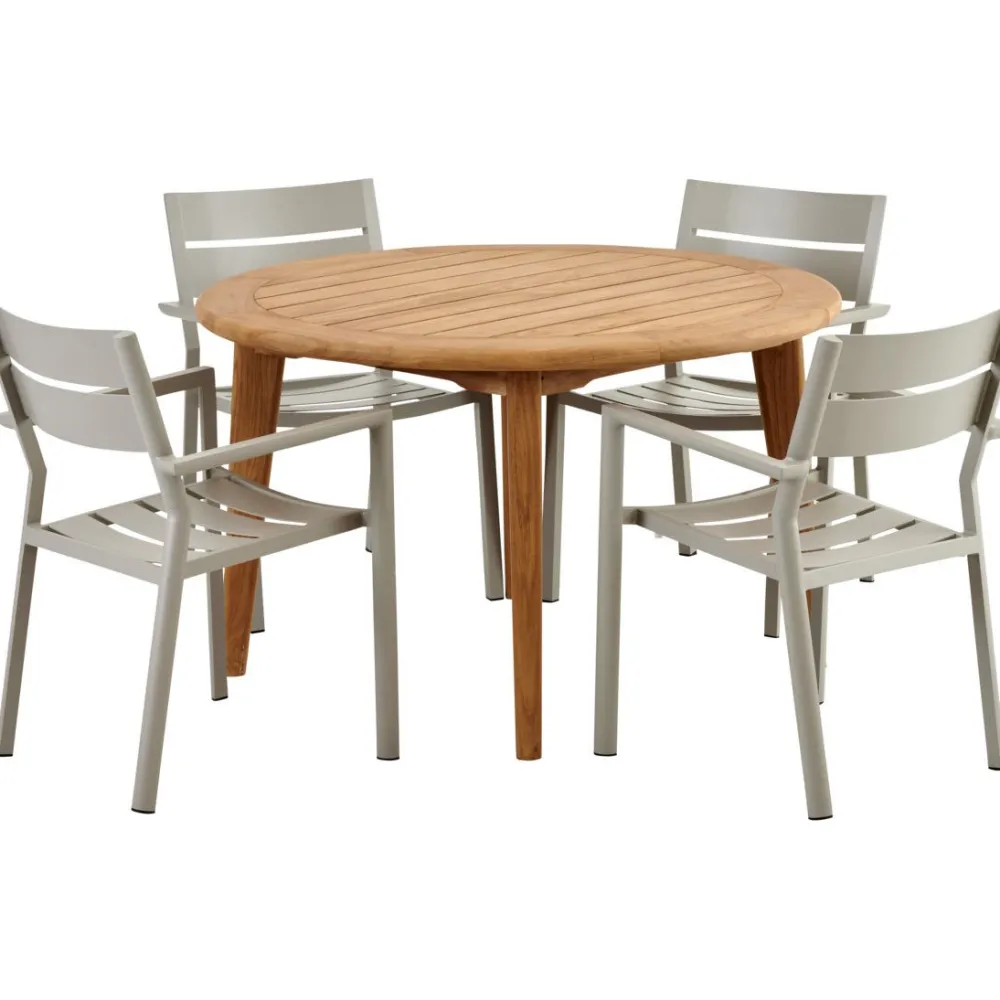 Discount Brafab Pyöreä ruokapöytä ulos Lilja, Ø120cm, tiikki