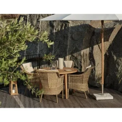 Discount Brafab Pyöreä ruokapöytä ulos Lilja, Ø120cm, tiikki