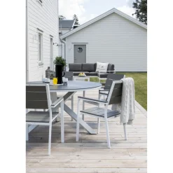 Clearance Venture Home Pyöreä ruokapöytä Copacabana 2, Ø140cm, harmaa/valkoinen