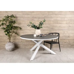 Clearance Venture Home Pyöreä ruokapöytä Copacabana 2, Ø140cm, harmaa/valkoinen