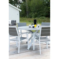 Clearance Venture Home Pyöreä ruokapöytä Copacabana 2, Ø140cm, harmaa/valkoinen