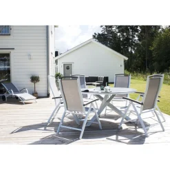 Clearance Venture Home Pyöreä ruokapöytä Copacabana 2, Ø140cm, harmaa/valkoinen