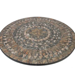 Discount Home4you Pöytä Mosaic, Ø90cm, harmaa/musta