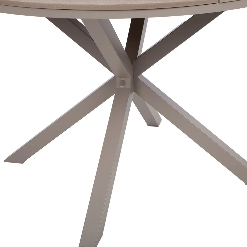 New Home4you Pöytä PORTO Ø110,5xK73 cm, beige/harmaa