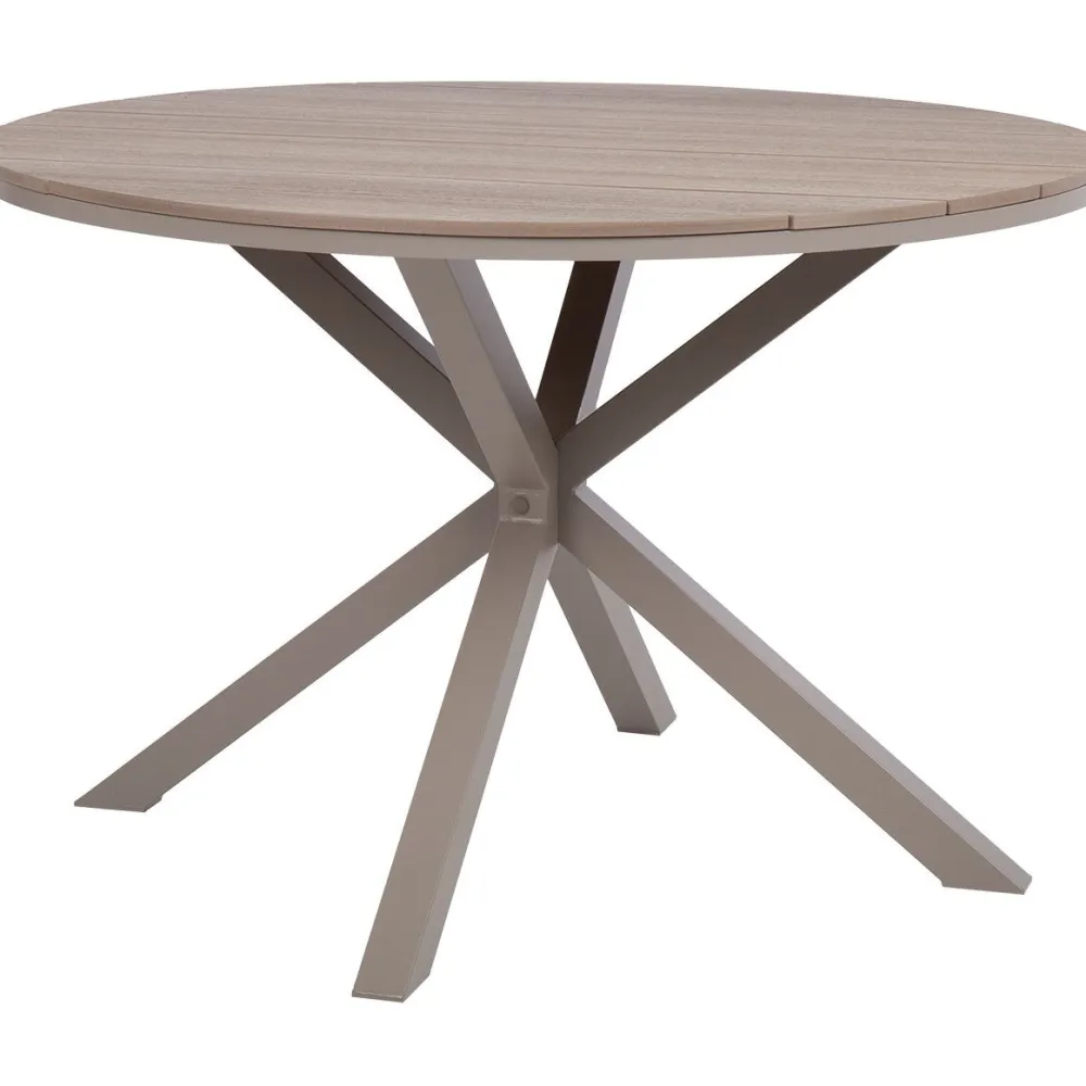 New Home4you Pöytä PORTO Ø110,5xK73 cm, beige/harmaa