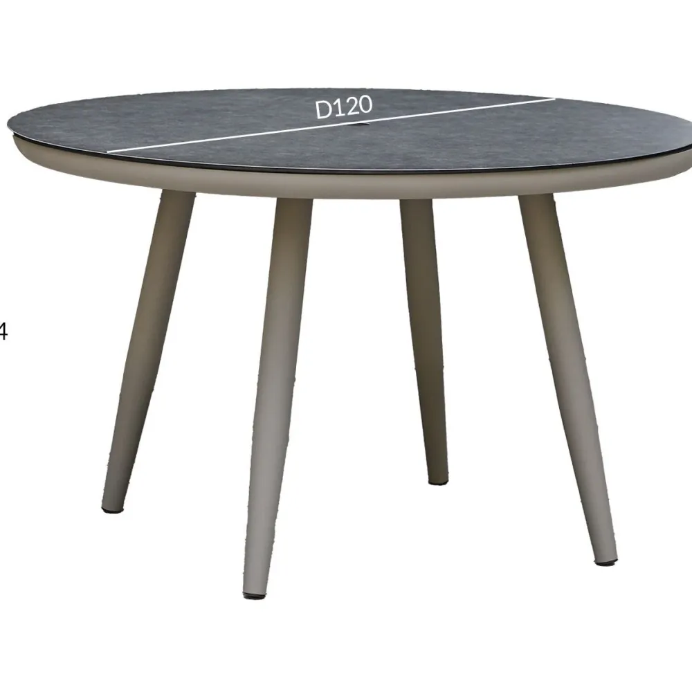 Online Home4you Pöytä SILVA Ø120xK75 cm, harmahtava, beige