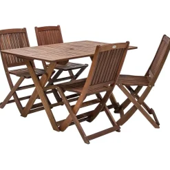 Clearance Home4you Pöytäryhmä Modena, pöytä + 4 tuolia, ruskea