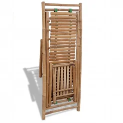 Best FinePRICE Rantatuoli jalkatuella 152x59x80 cm bambu