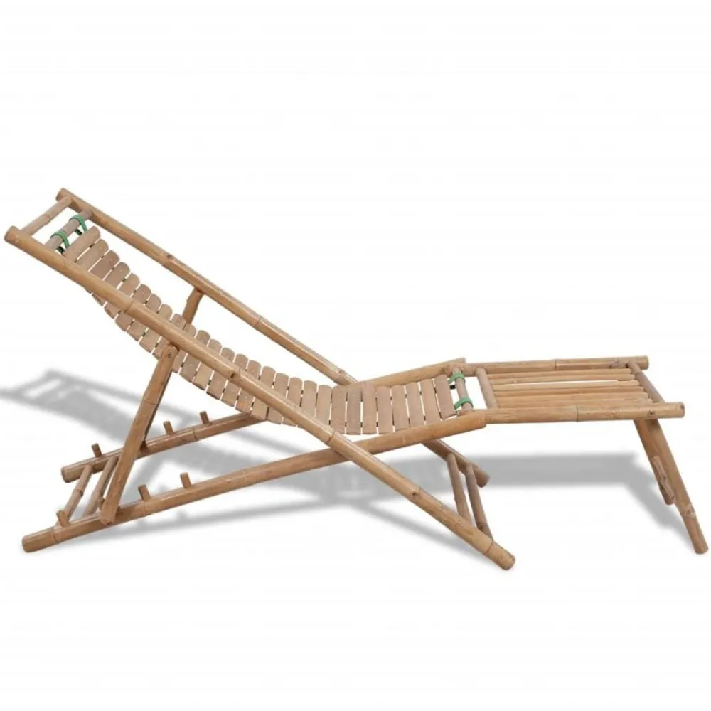 Best FinePRICE Rantatuoli jalkatuella 152x59x80 cm bambu